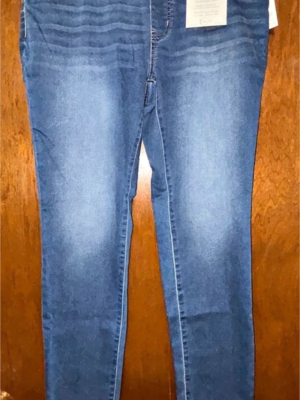 Denim Cozy Knit Curvy Jegging Skinny Jeans Blue Size 12 NWT